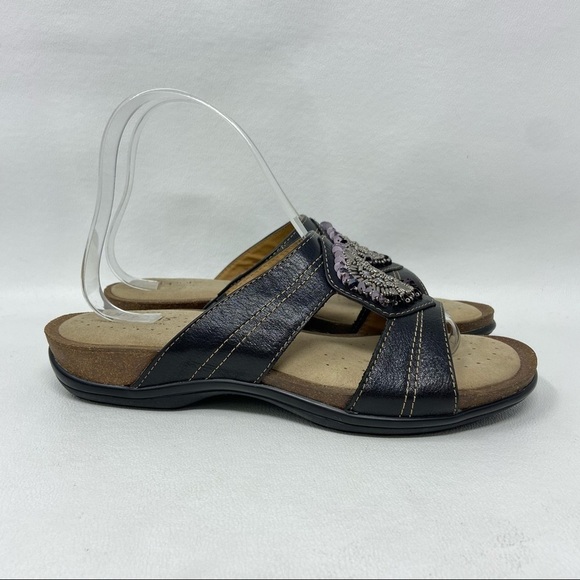 Softspots Footsmart Kory Sandals Black Leather Women's Size 7.5M - Picture 3 of 13